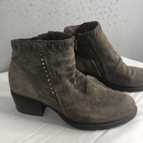 A.S.98 BootiesWomens 8.5 US 38 EU Gray Leather Ankle Suede Rock Grunge Boho